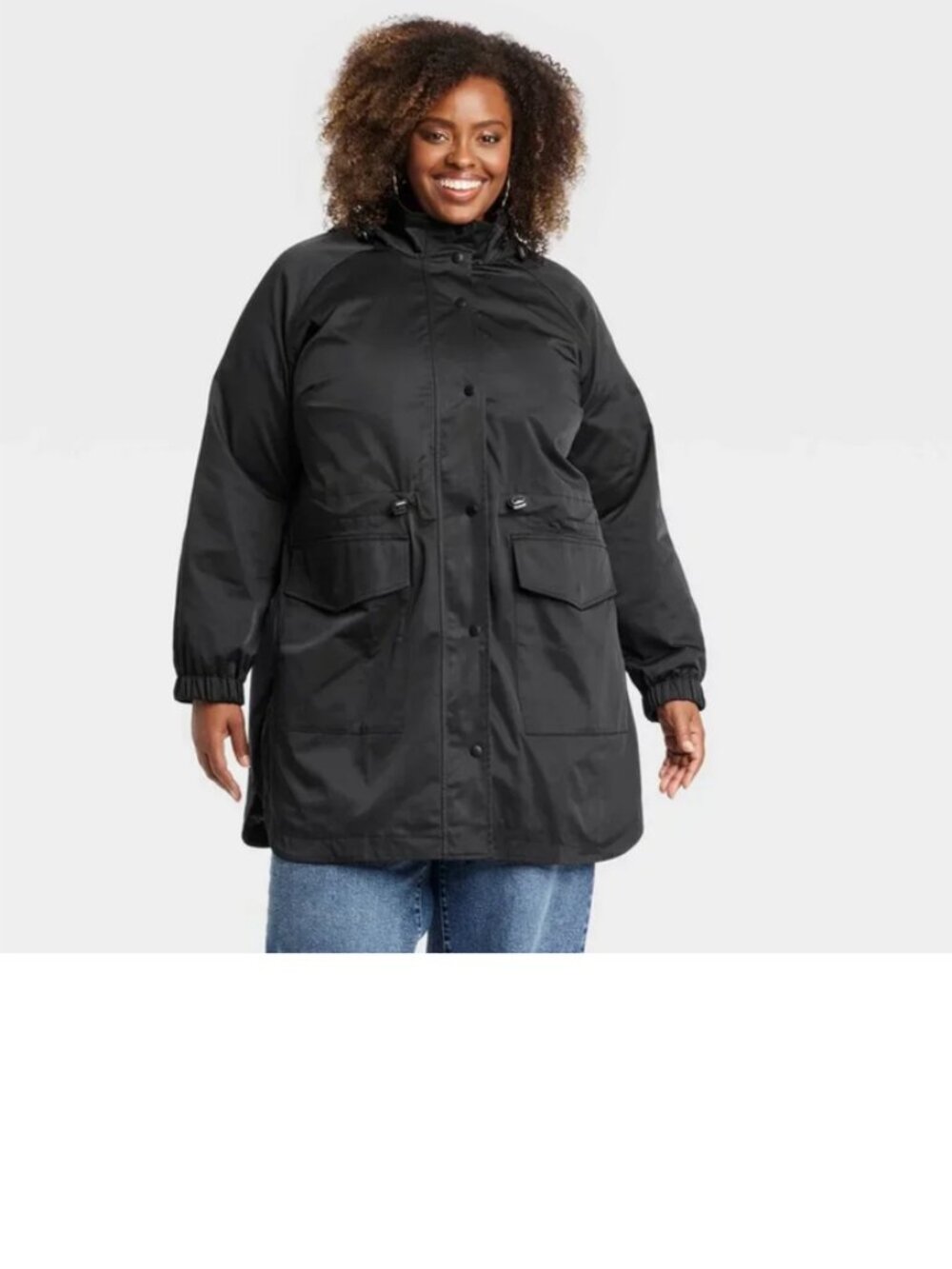 Women's Rain Jacket - Ava & Viv™ Black XXL